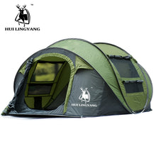 Charger l'image dans la galerie, Large Space Pop Up Throw Tent Outdoor 3-4 Person Automatic Tents Waterproof Beach Tents Waterproof Family Camping Hiking Tents