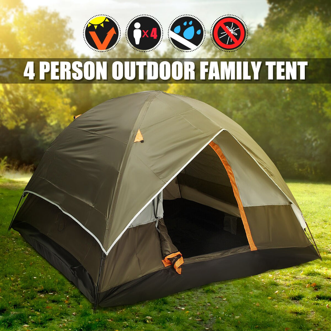4 Person Double layer Tents Waterproof UV Weather Resistant Family Outdoor Fishing Hunting Party Camping Tent Beach Travel CN/RU