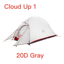 Charger l'image dans la galerie, Naturehike Cloud Up Serie 123 Upgraded Camping Tent Waterproof Outdoor Hiking Tent 20D 210T Nylon Backpacking Tent With Free Mat