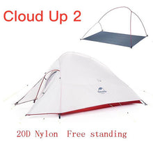 Charger l'image dans la galerie, Naturehike Cloud Up Serie 123 Upgraded Camping Tent Waterproof Outdoor Hiking Tent 20D 210T Nylon Backpacking Tent With Free Mat