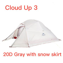 Charger l'image dans la galerie, Naturehike Cloud Up Serie 123 Upgraded Camping Tent Waterproof Outdoor Hiking Tent 20D 210T Nylon Backpacking Tent With Free Mat