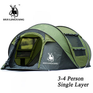 HUI LINGYANG Throw pop up tent 5-6 Person outdoor automatic tents Double Layers large family Tent waterproof camping hiking tent