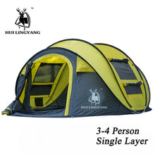Charger l'image dans la galerie, HUI LINGYANG Throw pop up tent 5-6 Person outdoor automatic tents Double Layers large family Tent waterproof camping hiking tent