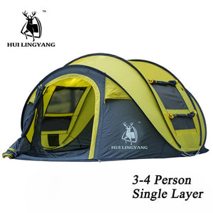 HUI LINGYANG Throw pop up tent 5-6 Person outdoor automatic tents Double Layers large family Tent waterproof camping hiking tent