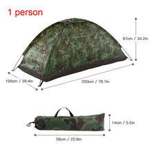 Charger l'image dans la galerie, TOMSHOO Portable Camouflage Camping Tent for 2 Person Single Layer Beach Tent Outdoor Ultralight Tents Outdoor Camping Equipment