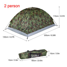 Charger l'image dans la galerie, TOMSHOO Portable Camouflage Camping Tent for 2 Person Single Layer Beach Tent Outdoor Ultralight Tents Outdoor Camping Equipment