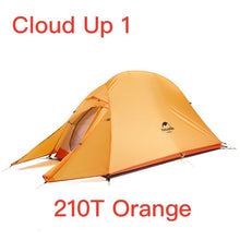 Charger l&#39;image dans la galerie, Naturehike Cloud Up Serie 123 Upgraded Camping Tent Waterproof Outdoor Hiking Tent 20D 210T Nylon Backpacking Tent With Free Mat
