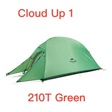 Charger l&#39;image dans la galerie, Naturehike Cloud Up Serie 123 Upgraded Camping Tent Waterproof Outdoor Hiking Tent 20D 210T Nylon Backpacking Tent With Free Mat
