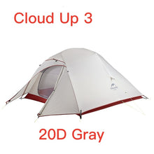 Charger l&#39;image dans la galerie, Naturehike Cloud Up Serie 123 Upgraded Camping Tent Waterproof Outdoor Hiking Tent 20D 210T Nylon Backpacking Tent With Free Mat
