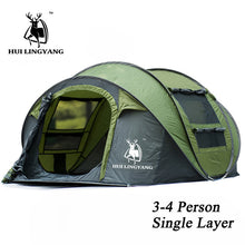 Charger l&#39;image dans la galerie, HUI LINGYANG Throw pop up tent 5-6 Person outdoor automatic tents Double Layers large family Tent waterproof camping hiking tent
