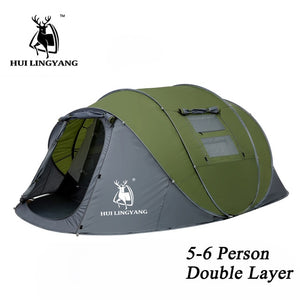 HUI LINGYANG Throw pop up tent 5-6 Person outdoor automatic tents Double Layers large family Tent waterproof camping hiking tent