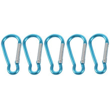 Charger l&#39;image dans la galerie, 5 x Camp Hiking Portable Blue Aluminum Alloy Mini Carabiner Hook
